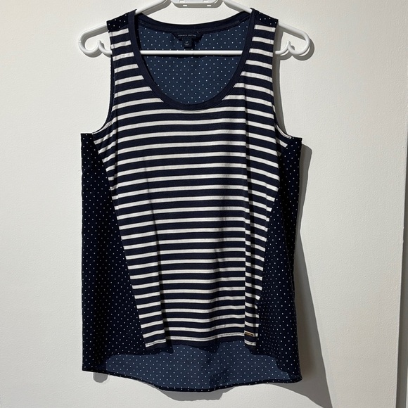🎉4/30$🎉 Tommy Hilfiger Navy and White Striped Tank Top - Picture 1 of 5